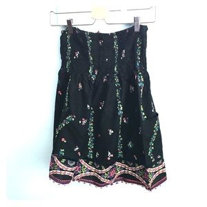 black, floral print tube top by fire los angeles